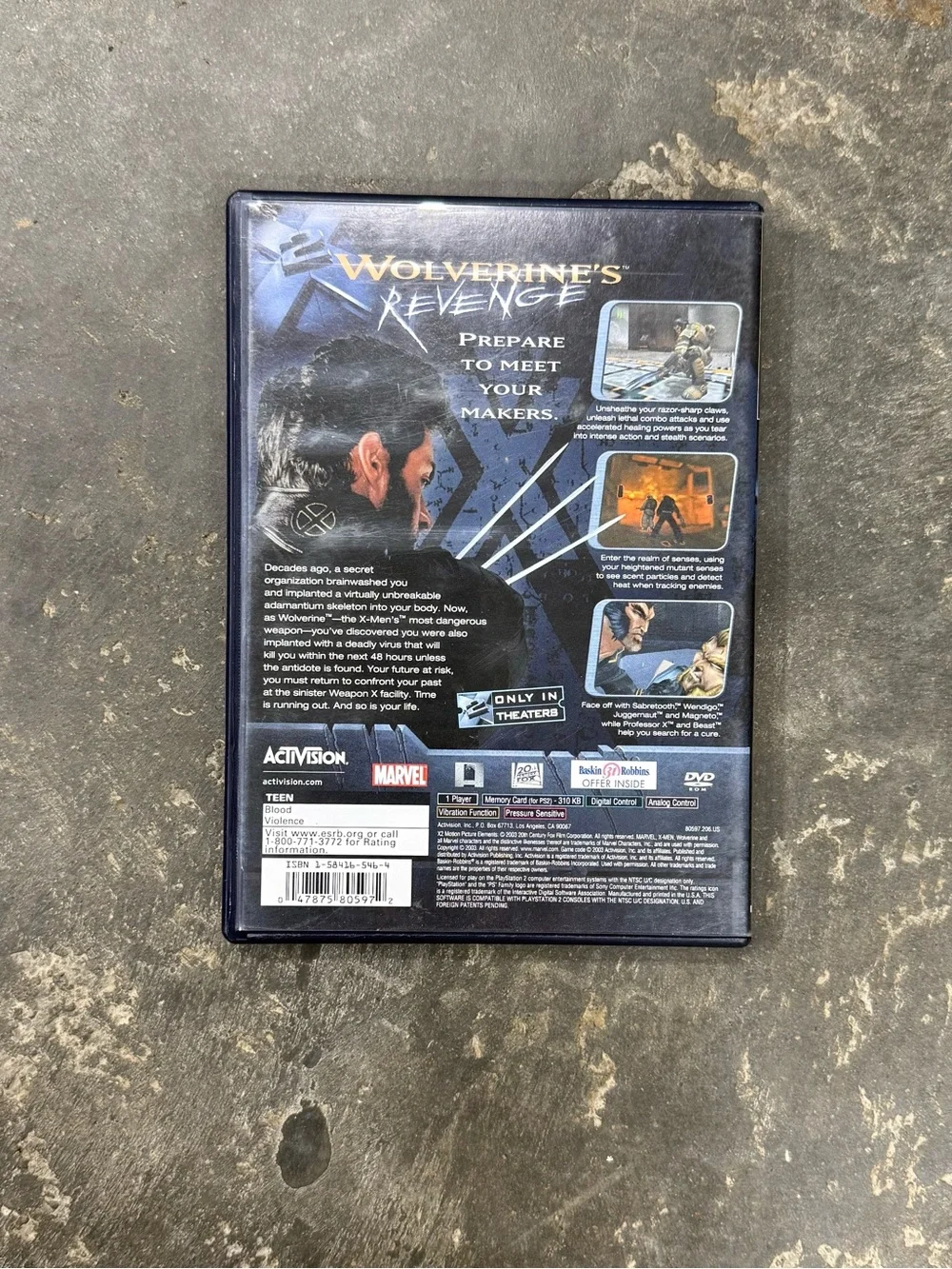 X2 Wolverine’s Revenge PS2 Complete CIB Marvel PlayStation 2 Tested
